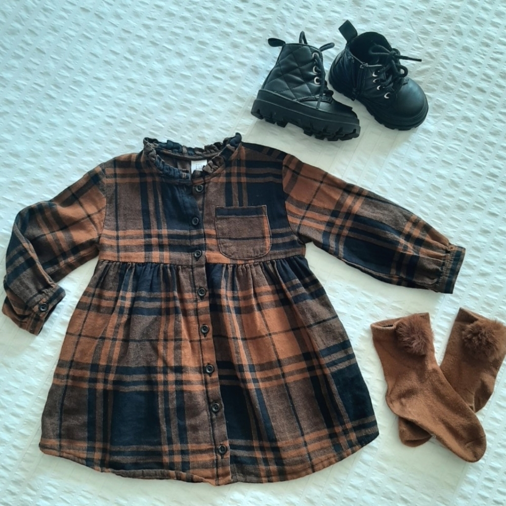 GAP Soft Flannel Dress, size 12-18 months